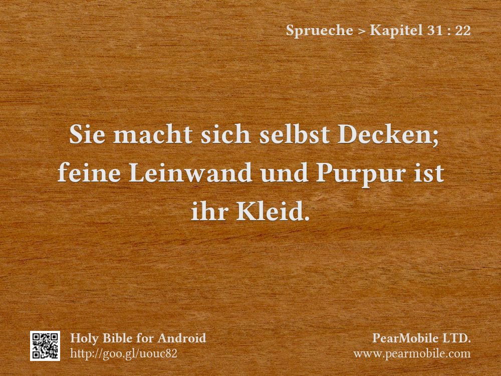 Sprueche, Kapitel 31:22